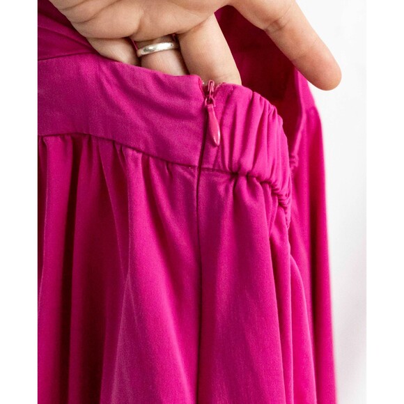 Peter Som Hot Pink Tiered Barbiecore Cross Back Semi Formal Summer Midi Dress 6 - Picture 14 of 15